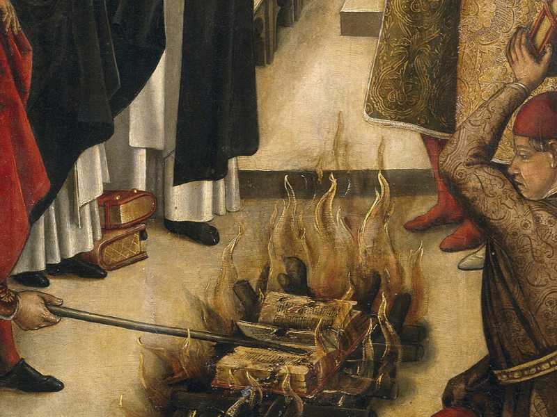 Santo Domingo y los albigenses. Dipinto di Pedro Berruguete