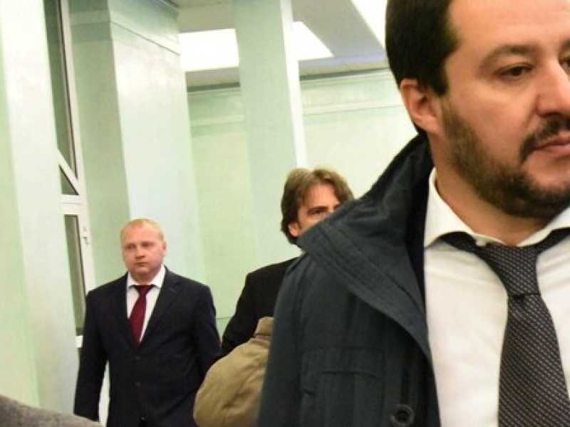 Matteo Salvini e Gianluca Savoini (foto LaPresse9
