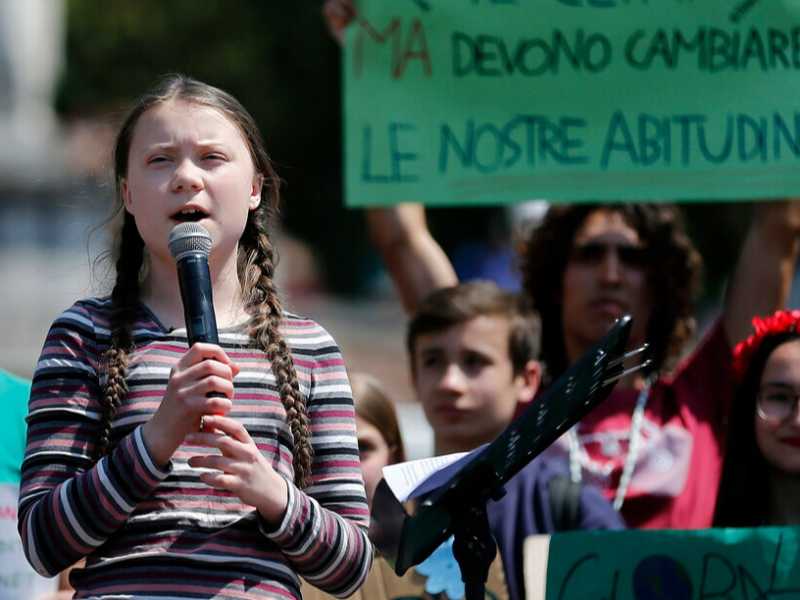 La manifestazione Fridays for future in Piazza del Popolo, a Roma, lo scorso aprile (foto LaPresse)