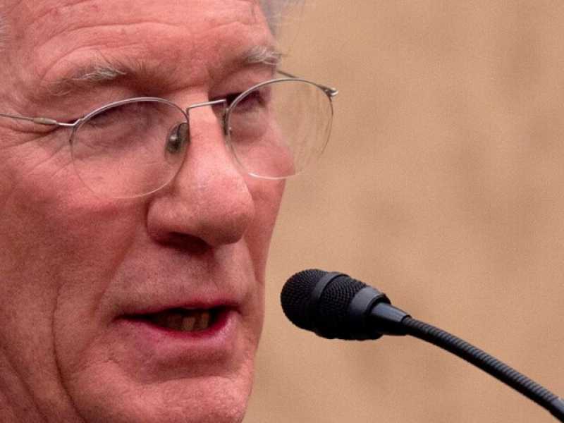 Richard Gere a un evento commemorativo per l'attivista tibetano Lodi Gyari a Washington (foto LaPresse)