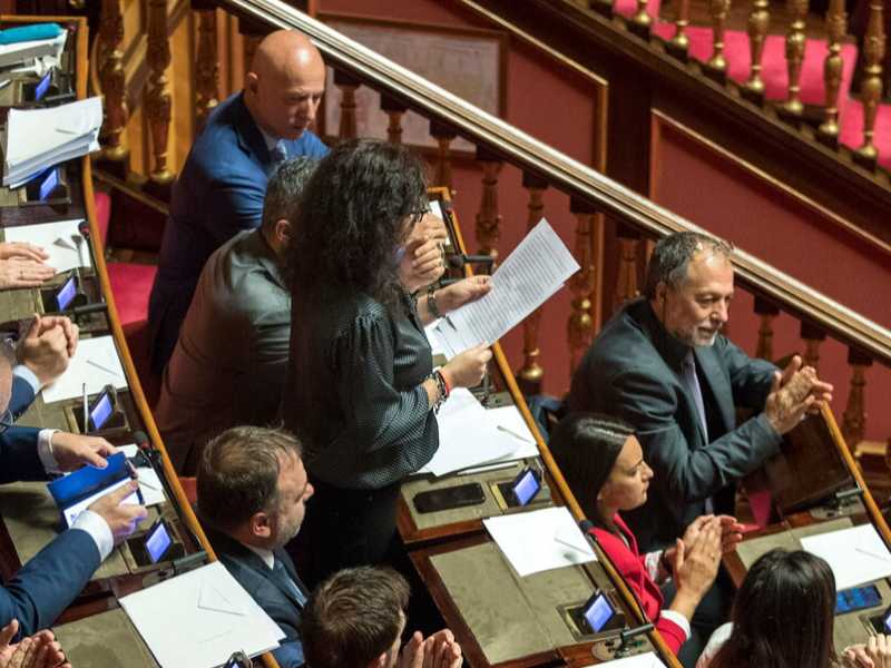 L'Aula del Senato (foto LaPresse)