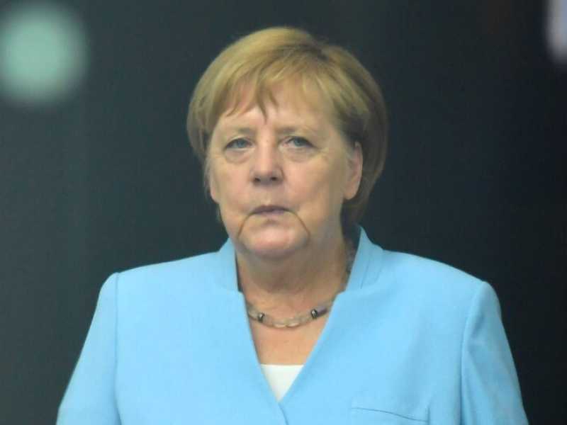 Angela Merkel riceve il presidente della Lituania Gitanas Nauseda (foto LaPresse)