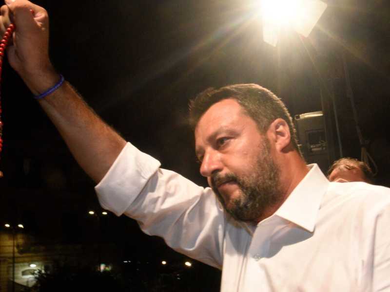 Comizio di Matteo Salvini a Siracusa (Foto LaPresse)