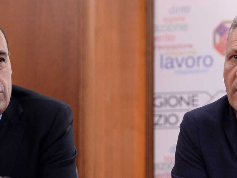 Conferenza stampa di Nicola Zingaretti e Massimiliano Smeriglio (Foto LaPresse)