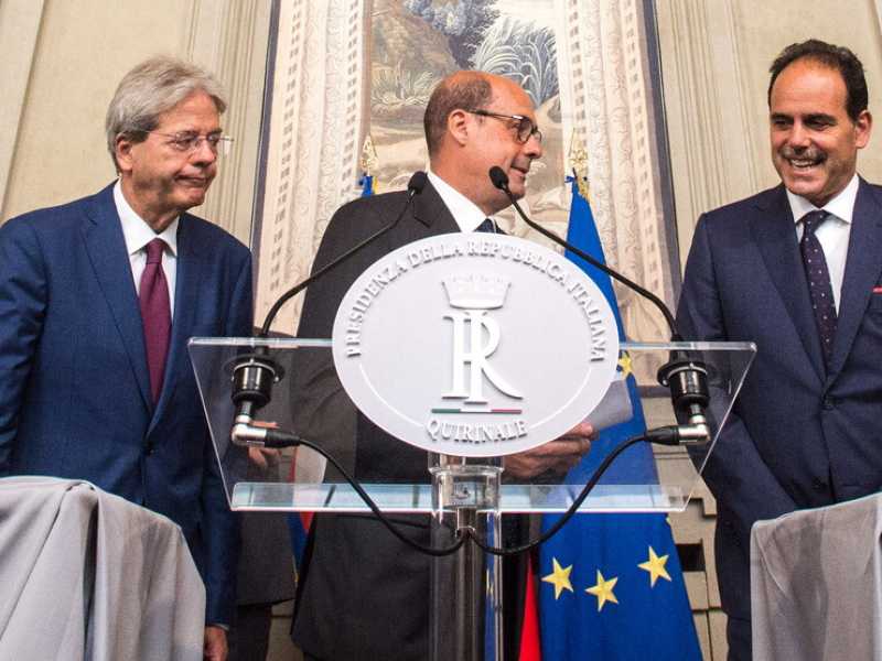 La delegazione del Pd al Quirinale (foto LaPresse)