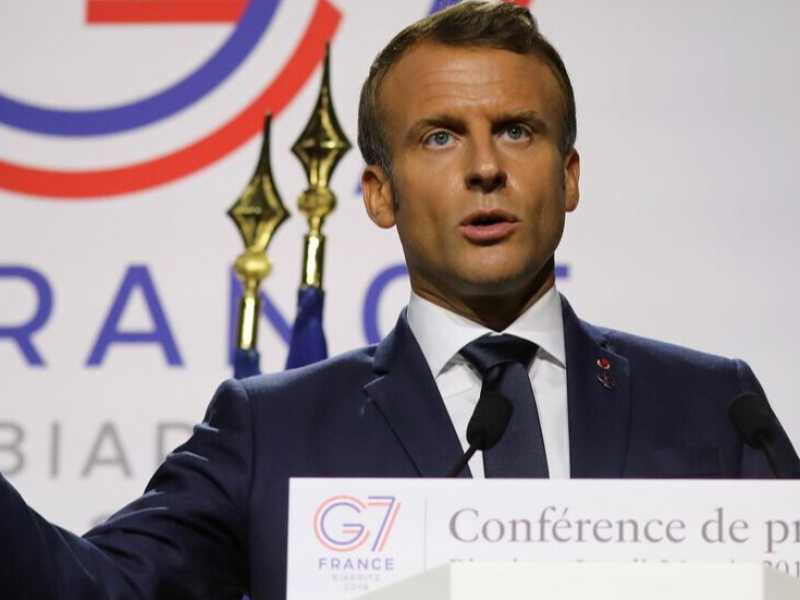 Il presidente francese, Emmanuel Macron, al G7 di Biarritz