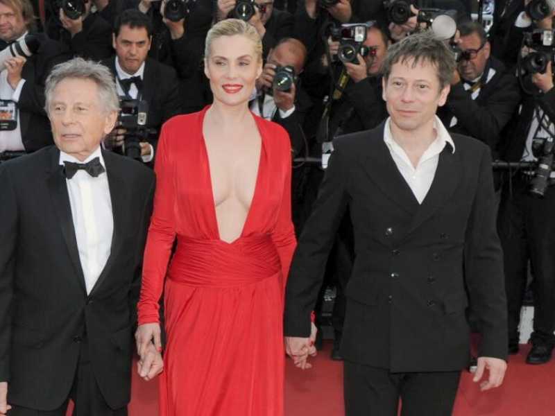 Roman Polanski, Emmanuelle Seigner, Mathieu Amalric (Foto LaPresse)