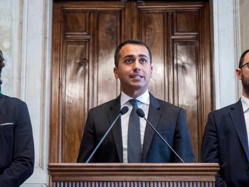 Francesco Silvestri, Luigi Di Maio, Stefano Patuanelli (foto LaPresse)