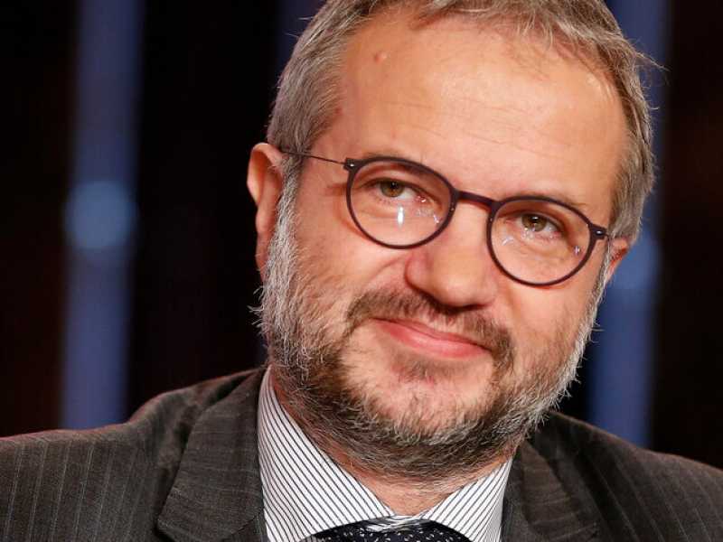Il presidente della commissione Bilancio della Camera Claudio Borghi ospite a Povera Italia (foto LaPresse)
