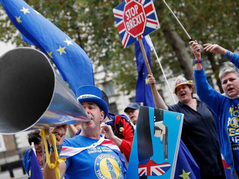 Londra, proteste per la Brexit (Foto LaPresse)