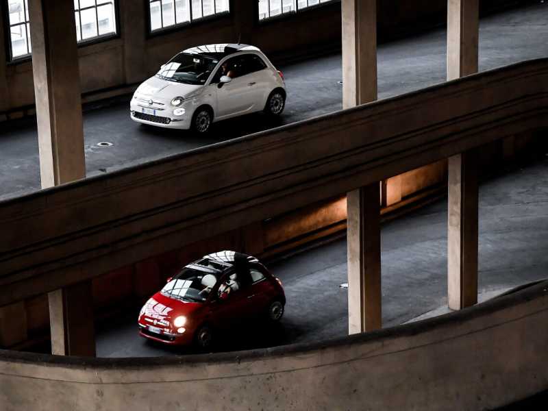 FCA, compleanno Fiat 500 sul tetto del Lingotto a Torino (Marco Alpozzi/LaPresse)