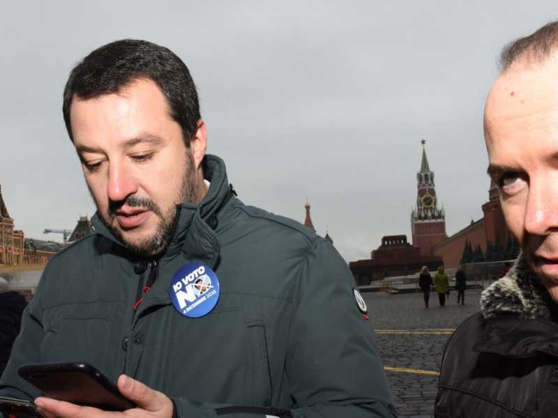 Salvini e Savoini a Mosca (LaPresse)