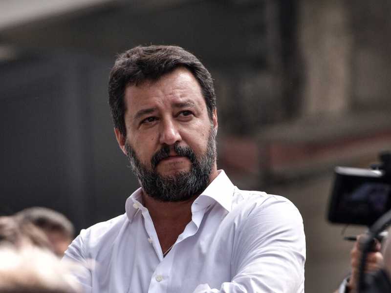 Matteo Salvini al raduno della Lega a Pontida (foto LaPresse)