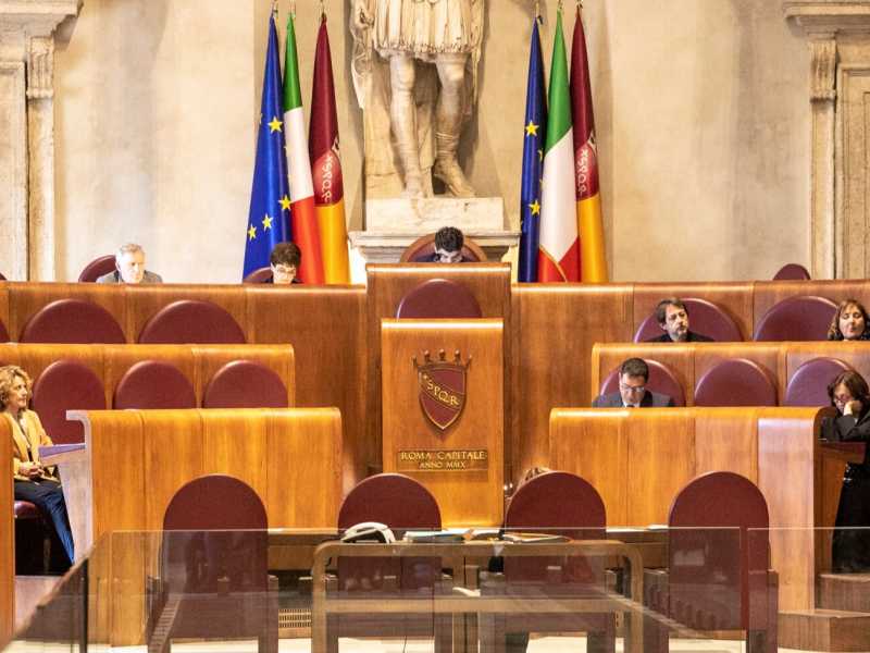 Assemblea capitolina (foto d'archivio LaPresse)