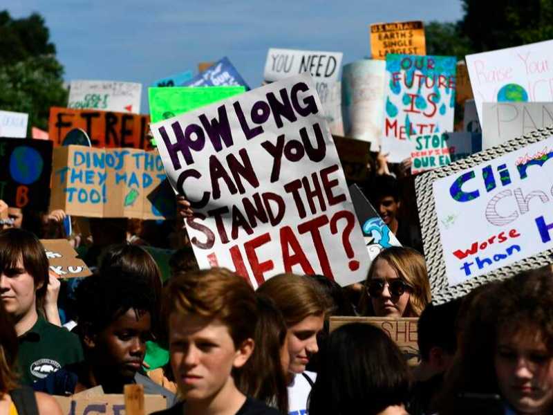 Il climate strike a Washington (foto LaPresse)