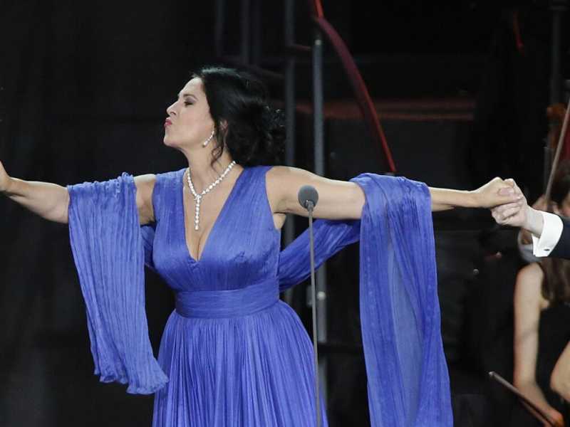 Carreras , Placido Domingo e Angela Gheorghiu (foto LaPresse)