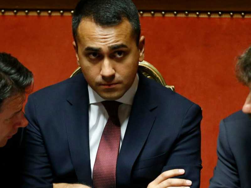 Giuseppe Conte, Luigi Di Maio e Dario Franceschini (foto LaPresse)