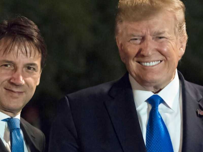 Giuseppe Conte e Donald Trump al G7 di Biarritz (foto Palazzo Chigi)