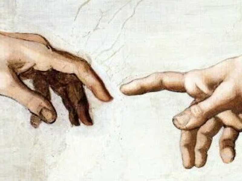 Particolare della Creazione di Adamo sulla volta della Cappella Sistina
