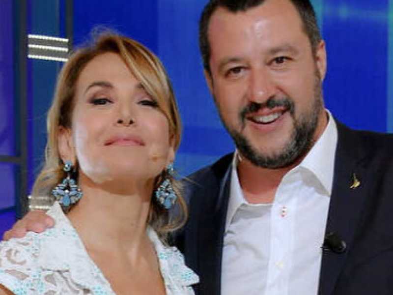 Barbara D'Urso e Matteo Salvini (foto LaPresse)