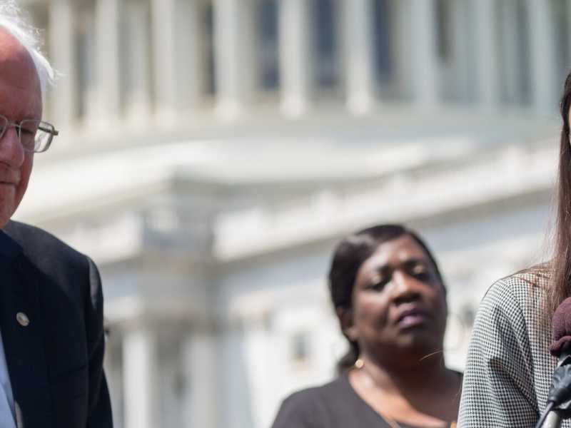 Sanders e Ocasio-Cortez (foto LaPresse)