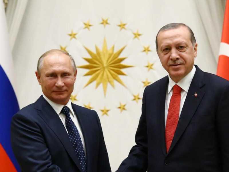 Vladimir Putin e Recep Tayyip Erdogan (foto LaPresse)