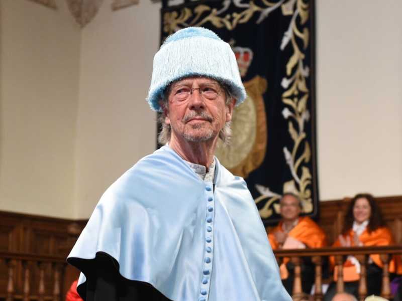 Peter Handke riceve una laurea Honoris Causa all'università Alcala de Henares di Madrid (LaPresse)