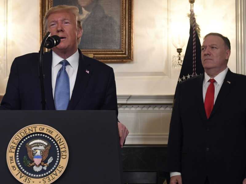 Il presidente americano Donald Trump in conferenza stampa sulla Siria a Washington (foto LaPresse)