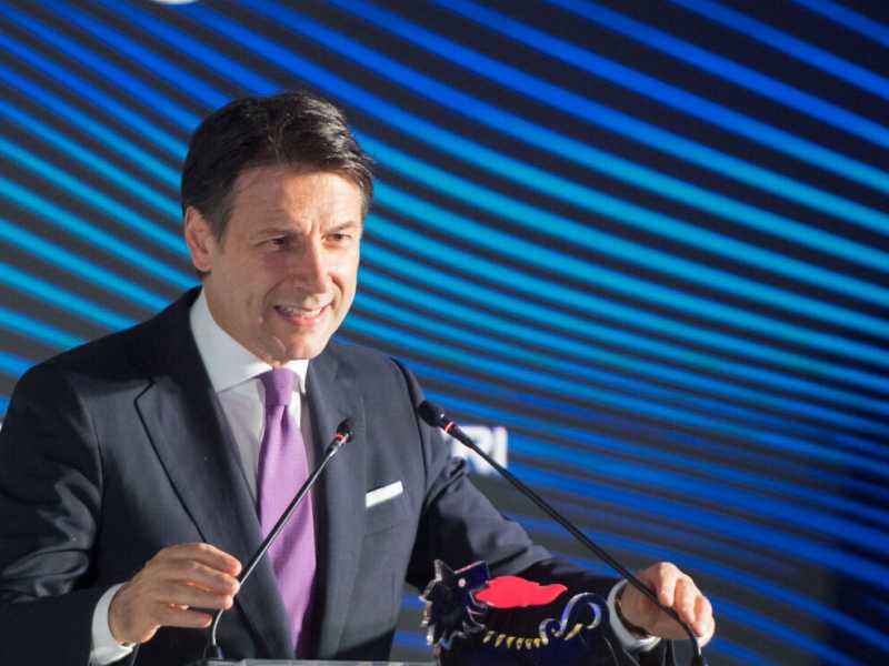 Giuseppe Conte interviene alla presentazione del progetto Eni "ISWEC" (LaPresse)