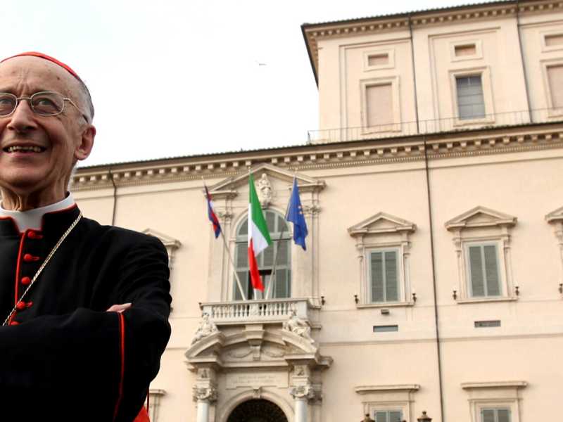 Il cardinale Camillo Ruini &egrave; stato segretario generale della Conferenza episcopale italiana dal 1986 al 1991, quando fu nominato presidente (fino al 2007) da Giovanni Paolo II (foto LaPresse)