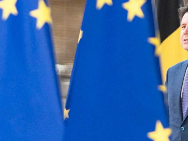 Il premier Giuseppe Conte a Bruxelles (foto LaPresse)