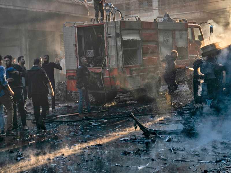Siria, attentato nella citt&agrave; curda di Qamishlo (Foto LaPresse)