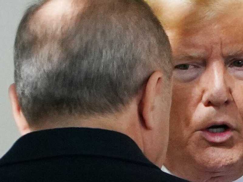 Il presidente degli Stati Uniti Donald Trump riceve il presidente turco Recep Tayyip Erdogan alla Casa Bianca (foto LaPresse)