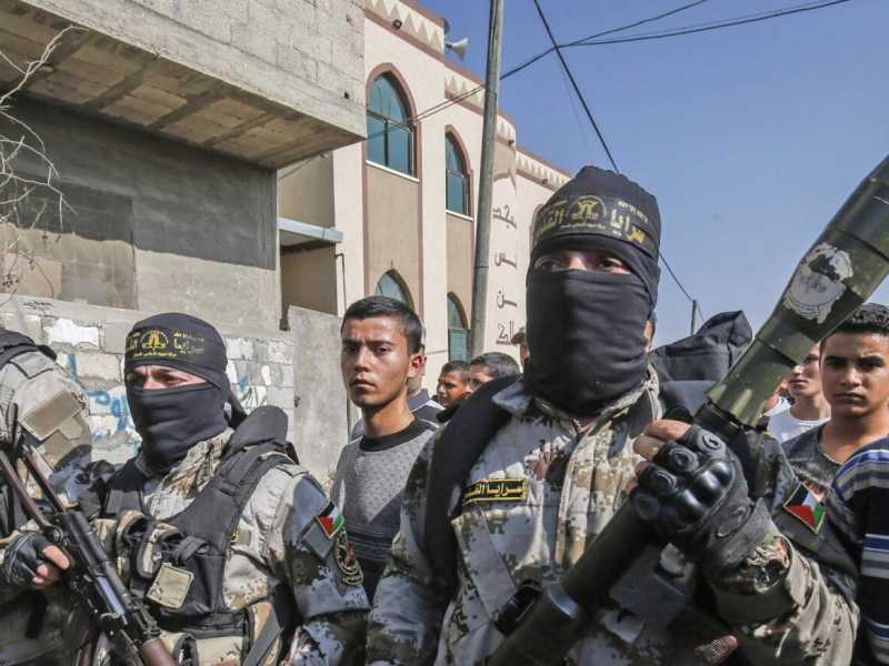 Miliziani del Jihad islamico nella Striscia di Gaza (foto LaPresse)