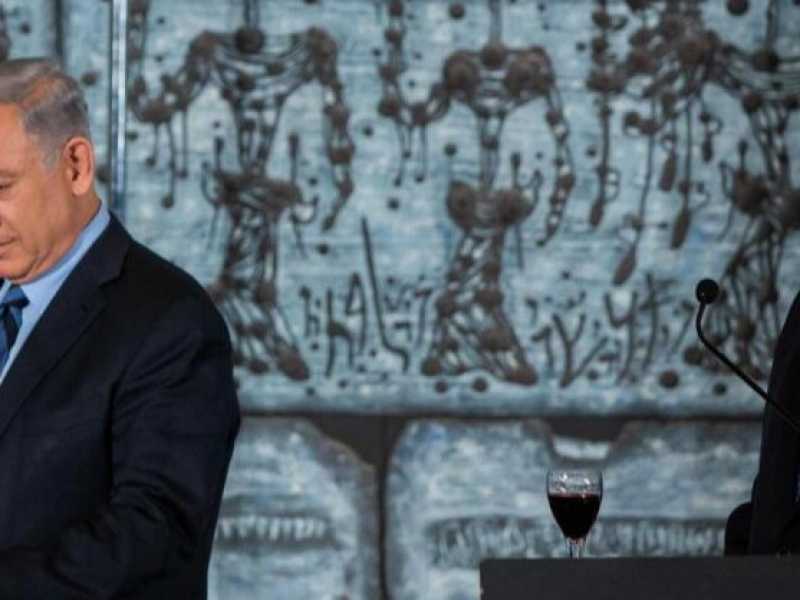 Da sinistra Benjamin Netanyahu e il presidente israeliano,  Reuven Rivlin (foto LaPresse)