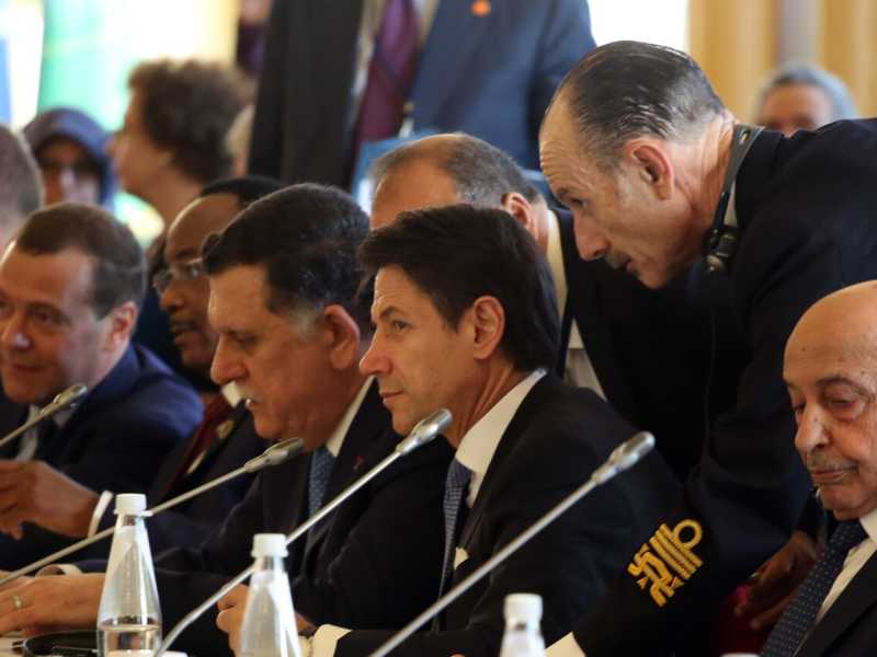Il vertice di Palermo sulla Libia di un anno fa (foto LaPresse)