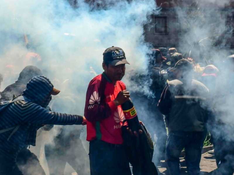 Proteste a La Paz (foto LaPresse)