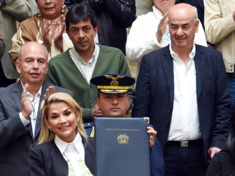La presidente ad interim della Bolivia Jeanine Añez Chávez