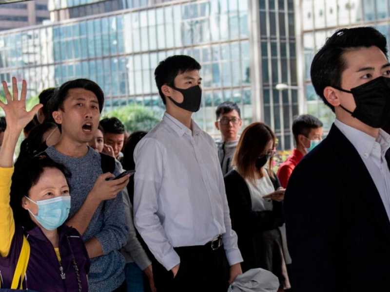 Manifestanti a Hong Kong (foto LaPresse)