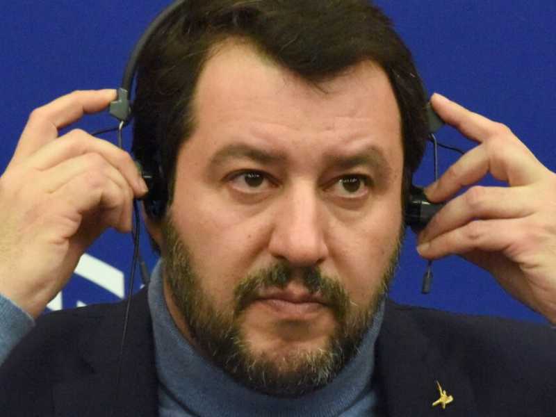 Matteo Salvini a Strasburgo (foto LaPresse)