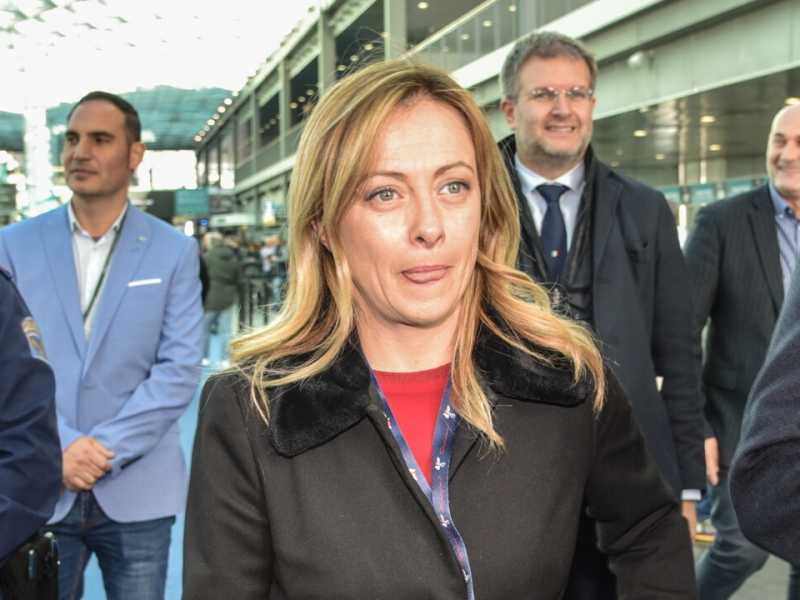 Giorgia Meloni al salone del motociclo Eicma alla fiera di Rho Pero (LaPresse)