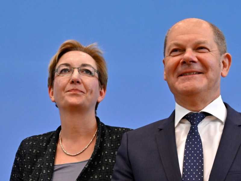 Olaf Scholz con Klara Geywitz (foto LaPresse)