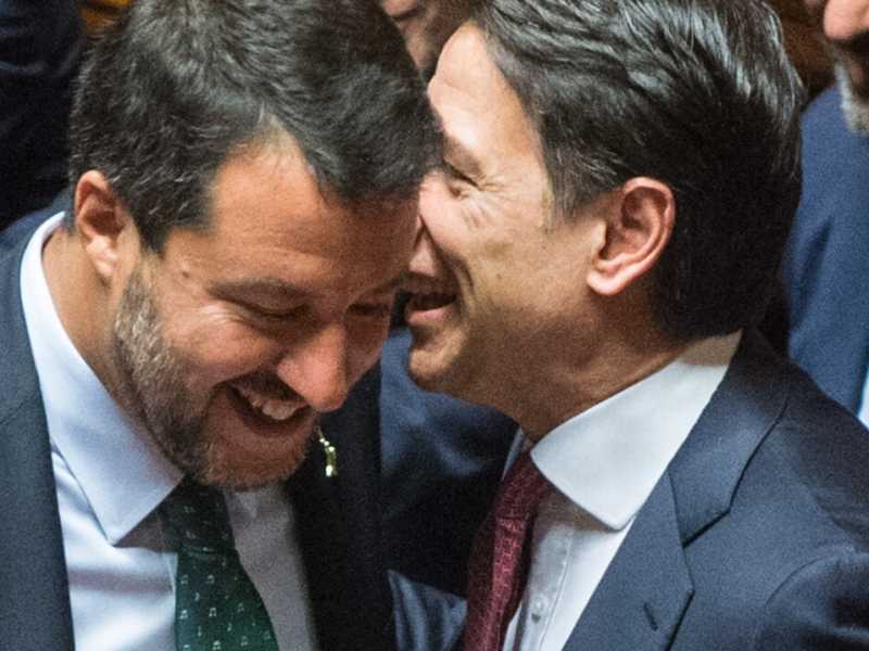 Matteo Salvini e Giuseppe Conte (foto LaPresse)