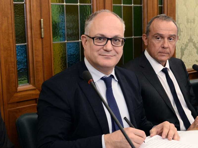  Il ministro dell'Economia  Roberto Gualtieri in Commissione Finanza e Politiche europee riunite (foto LaPresse)