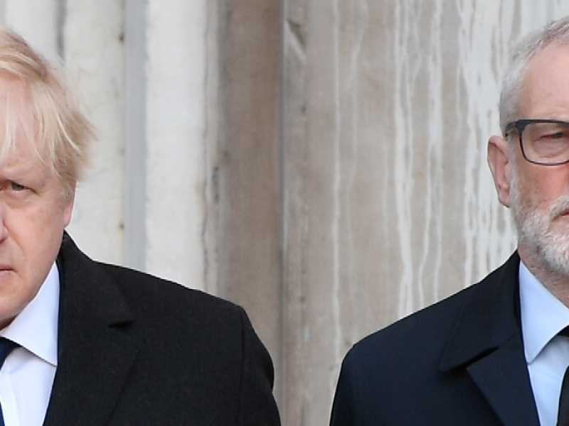 Boris Johnson e Jeremy Corbyn (foto LaPresse)