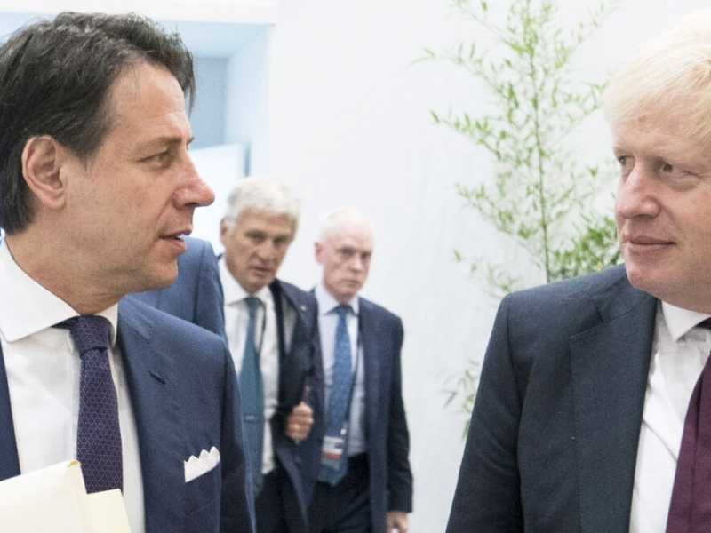 Giuseppe Conte e Boris Johnson (foto LaPresse)