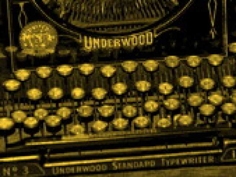 Una macchina da scrivere dell&rsquo;americana Underwood Typewriter Company, poi acquistata dalla concorrente italiana Olivetti negli anni Sessanta