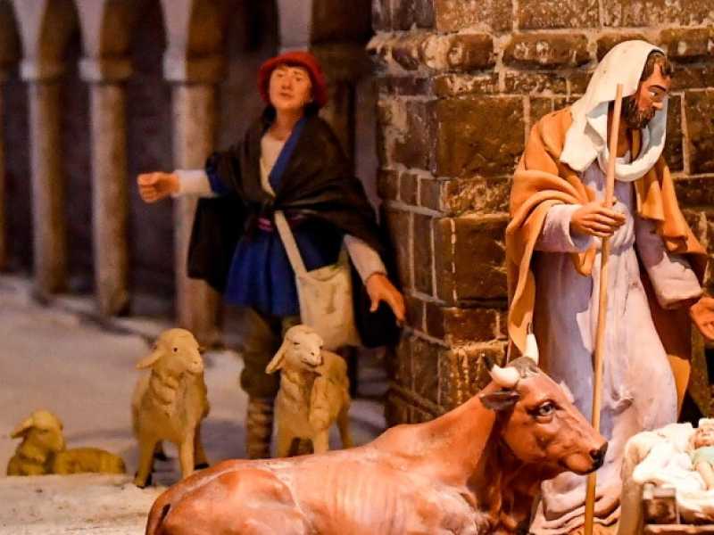 Il presepe di Palazzo Marino (foto LaPresse)