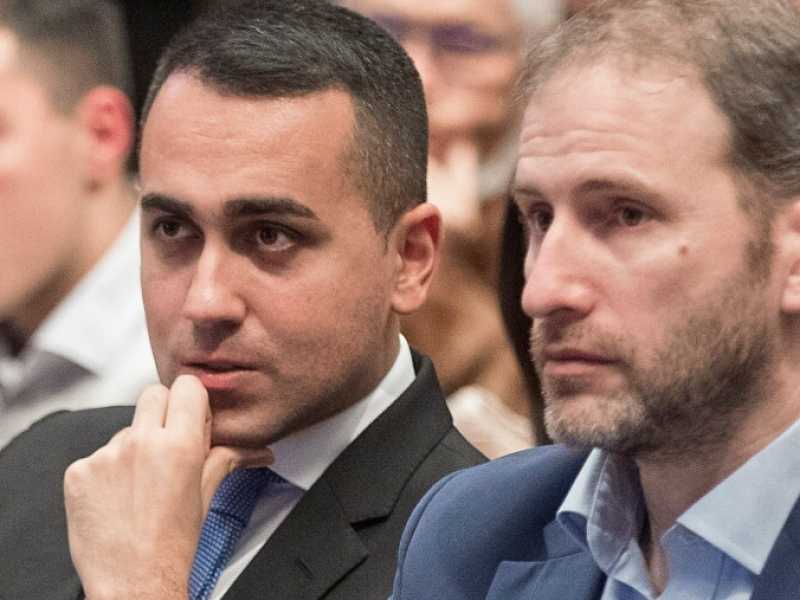 Al centro Luigi Di Maio e Davide Casaleggio (foto LaPresse)