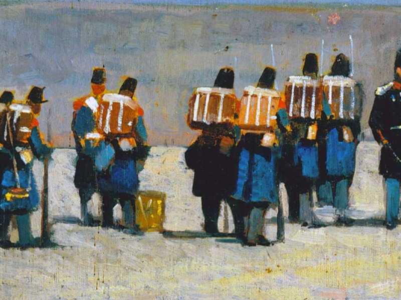 Giovanni Fattori, Soldati francesi del '59, olio su tavola, 1859 - Collezione privata, Milano